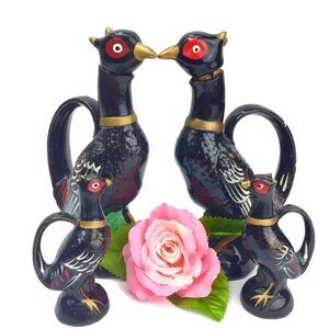 Vintage Relco Japan Ceramic Bird Cruet Salt Pepper Condiment Set